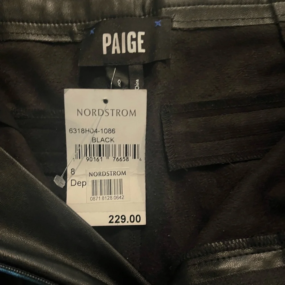 Paige Melila Vegan Leather Pant in Black- Size 8 - Picture 5 of 9